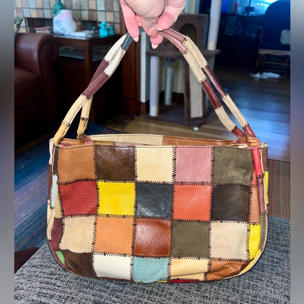 Vintage Lucky Brand Multicolor Patchwork Shoulder Bag